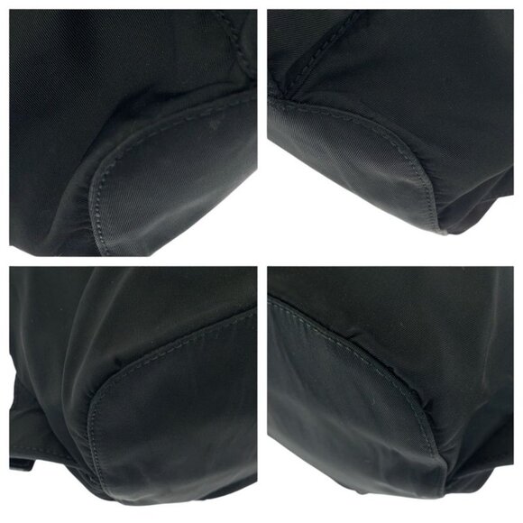 Prada Tessuto Triangle Logo Plate Black Silver Hardware Nylon Leather Backpack main image 4